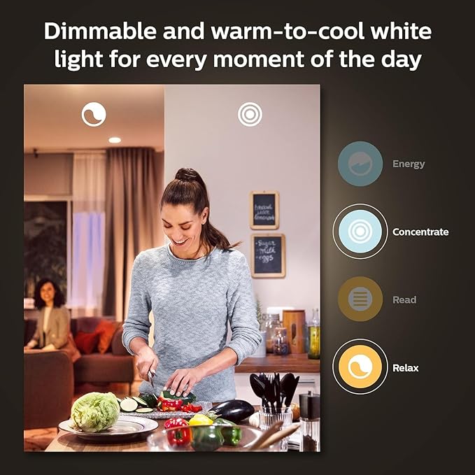Philips Hue Smart 60W A19 LED Bulb - White Ambiance Warm-to-Cool White Light - 2 Pack - 800LM - E26 - Indoor - Control with Hue App - Works with Alexa, Google Assistant and Apple Homekit