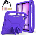 for iPad Air 11" M4 M3 M2 2026 2025 2024 Case for Kids, iPad Pro 11 Inch M5 M4 Case 2025 2024, Soft EVA Handle with Shoulder Strap Stand Cute Kids Friendly Bumper Cover, Purple