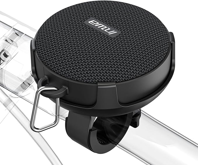 Inwa Bluetooth Bicycle Speakers with TF Card Mode, Waterproof Wireless Portable Traveling Bike Speaker, Built in Mic for Bicycle Riding, Showering, Hiking, Pool, Beach, Golfing(Black)