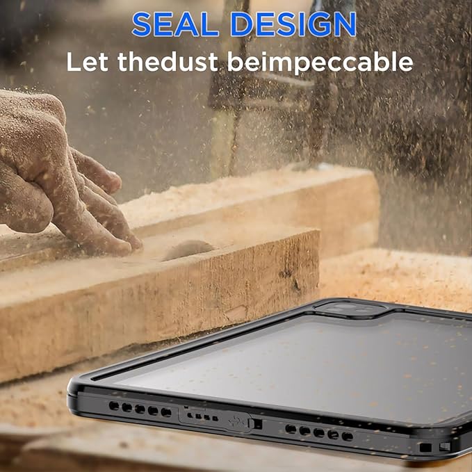 AICase for iPad Pro 13 Inch Waterproof Case M4 2024 7th Generation, [Built-in Screen Protector&Stand] Full-Body Rugged Shockproof Drop Proof Protective Cover for iPad Pro 13 Inch M4 2024 7th Gen