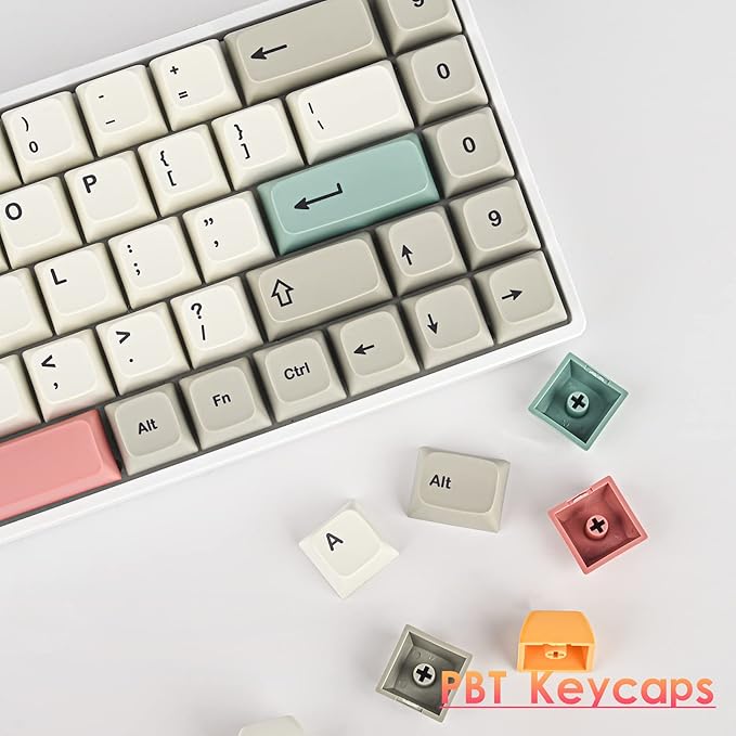 Guffercty kred 9009 Retro XDA Profile Keycaps Set - Minimalist Dye-Sub PBT Compatible with 60%/65%/75%/96% Mechanical Keyboards (9009-XDA)