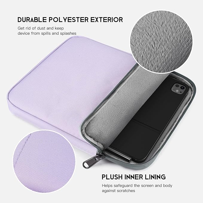 9-11 inch Tablet Sleeve Case for Fire Max 11 Tablet/Kindle Fire HD 10 Plus 10.1", iPad Pro M5 M4 /A16 11-in, iPad Air M2 M3 M4, 10.2 10.5 10.9 iPad Air, Galaxy Tab A9+ Plus, Fit Magic Keyboard -Purple