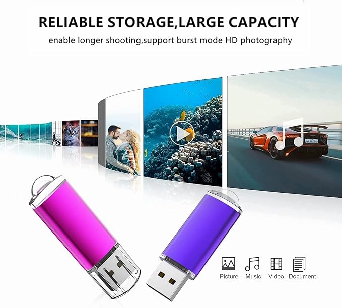 K&ZZ 32GB Flash Drive USB 2.0 Flash Memory Stick Drive 10 Pack 32 GB USB Flash Drives Thumb Drive 32G Gig USB Drives Pen Drive Jump Drive, Mixed Colors