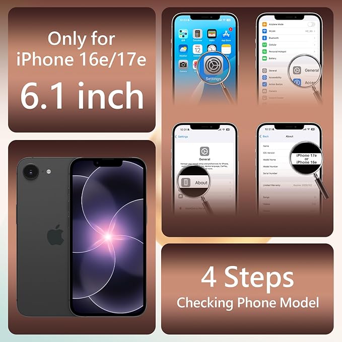 FireNova Magnetic for iPhone 17e Case/iPhone 16e Case, Compatible with MagSafe, [Silicone Camera Protection] Microfiber Lining Phone Case, 6.1", Space Gray