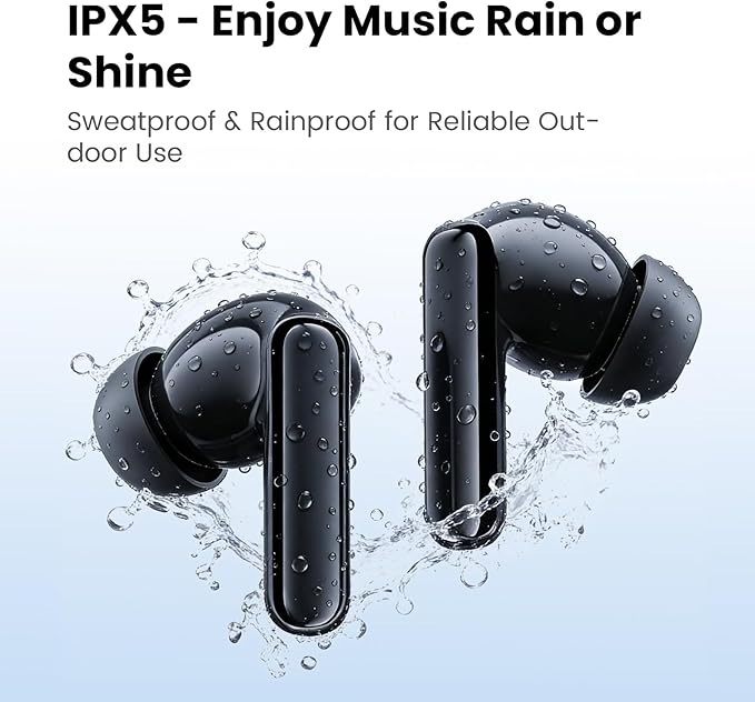 HAYLOU Flowbuds N55 Noise Cancelling Wireless Earbuds, 54dB Aadptive ANC, LDAC Hi-Res Sound Bluetooth 6.0 Earbuds with 6 HD Mics, 40H Playtime, IPX5 in-Ear Ear Buds, Customizable EQ Via APP