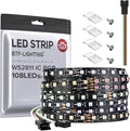 BTF-LIGHTING 2835SMD WS2811 IC RGB Chasing Color LED Strip Light 24.6FT DC24V 108LED/m 18Pixels/m 8mm Width Flexible Addressable Strip for Bedroom Desk Home Indoor Decor (No Adapter or Controller)