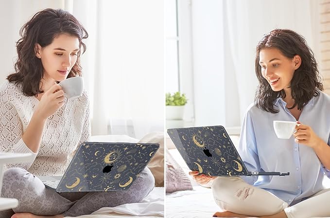 Tuiklol for 2026 MacBook Neo 13 Inch A18 Pro Chip Case, (Model A3404) Anti-Scratch Anti-Drop Slim Hard PC Shell Case with Shockproof Protective MacBook Neo Laptop Cover, Moons and Stars