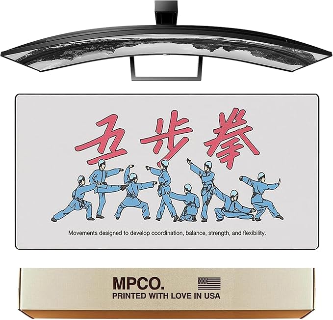 MPCO. Original Large Gaming Desk Mat – 36" x 17" Duraglyde OZGMX Movements Full Desk Mouse Pad for Smooth Precision – Non-Slip, Washable Extra-Large PC Mouse Pad for Gaming Sessions