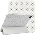 Lovmooful Compatible for iPad Pro 11-Inch,2022/2021/2020/2018 Model(4th/3rd/2nd/1st Generation) Case with Pencil Holder Cute Polka Dot with Aesthetic Design Soft TPU Trifold Stand Protective-White