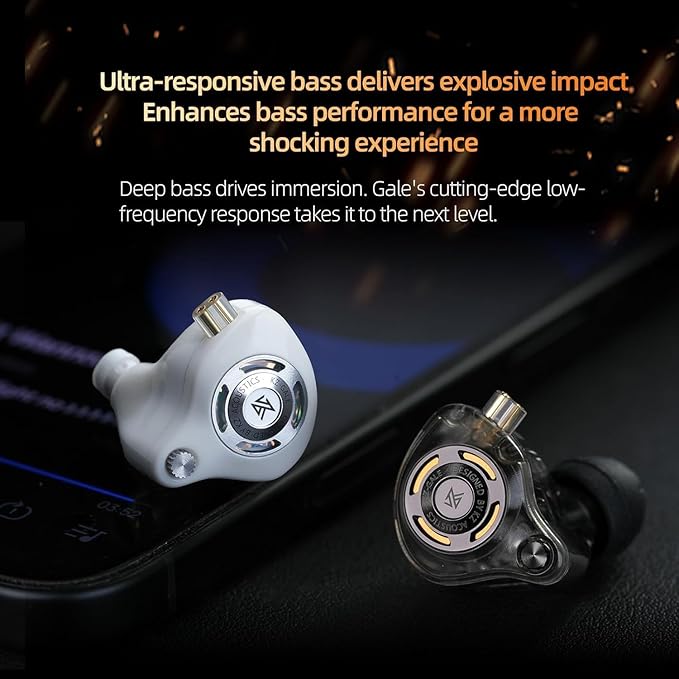 KZ Gale Wired Earbuds with Microphone, HiFi Deep Bass Comfort-Fit Ear Buds for Gaming, Super-Linear Driver IEM for Gaming, Compatible for PC, PS5, PS4, Nintendo, Switch, Steam Deck (3.5, White)