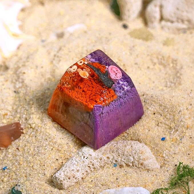 Whale Shark Artisan Keycap Orange Purple Ocean Keycap R1 SA Profile Custom Sea Creatures Keycaps 1U ESC Handmade Gaming Resin Key Cap Cherry MX Switch Compatible Mechanical Keyboard Ocean Lover Gift