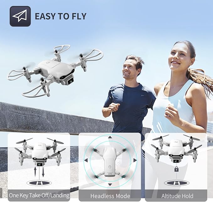 4DV9 Mini Drone with 1080P HD Camera for Kids Live Video RC Quadcopter for Adults Beginners Toys Gifts,Altitude Hold, Waypoints Functions,One Key Start,3D Flips,3 Batteries,Gray