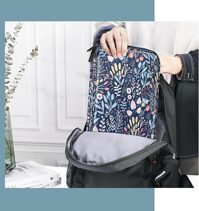 TiMOVO 9-11" Tablet Sleeve Bag for iPad 11-inch A16 2025, iPad 10.9"/10.2"| Air 11 Inch/5th/4th Gen. 10.9", Galaxy Tab A9+/A11Plus 11", Protective Bag with Pocket, Colorful Flower