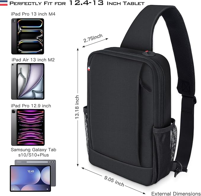 Tablet Sleeve for iPad Air 13 Inch M4 M3 M2/iPad Pro 13 M5 M4/iPad Pro 12.9" 6/5/4/3/2/1 with Magic Keyboard/MacBook Neo 13 inch,Samsung Galaxy Tab S10+ S9+ Plus FE+/S8+ 12.4" Carrying Shoulder Bag