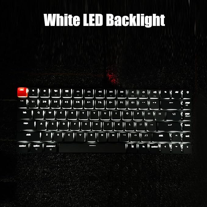 Keychron K3 Version 2, 75% Layout 84 Keys Ultra-Slim Wireless Bluetooth/USB Wired Mechanical Keyboard with White Backlit, Hot-Swappable Low-Profile Keychron Optical Brown Switch for Mac Windows