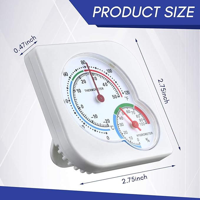 Kathfly 12 Pcs Indoor Thermometer and Humidity Gauge Indoor Mini Thermometer Hygrometer Temperature Humidity Meter Temperature and Monitor with Pointers for Home, Kitchen, Planting Room