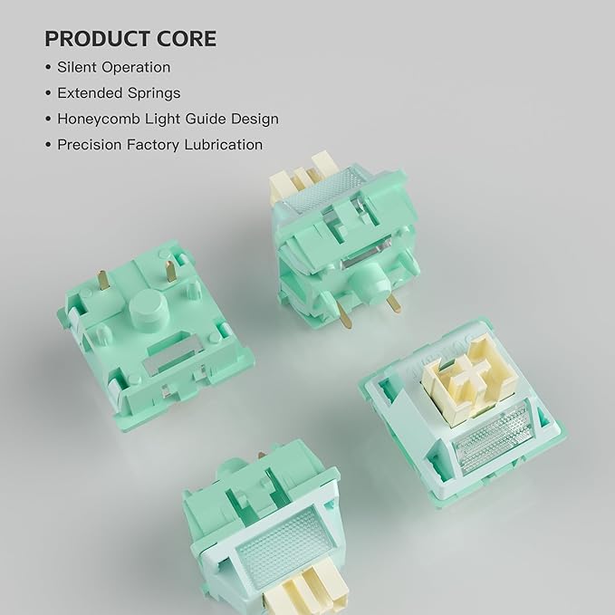 Zjmehty Outemu (Gaote) Pomelo Silent Switches, 35gf Pre Lubed Dustproof Tactile Switches (108pcs)
