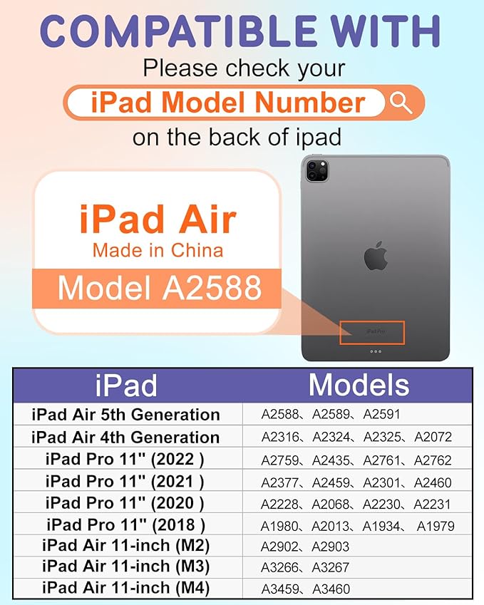 Uppuppy for iPad Air 11 inch Case(Air M4 2026, 8th Gen/M3 2025/M2)/Air 5th/4th Gen 10.9", for iPad Pro 11 inch Case(4th/3rd/2nd/1st Gen) - 360 Rotating Smart Folio Cover with Pencil Holder, Flowers