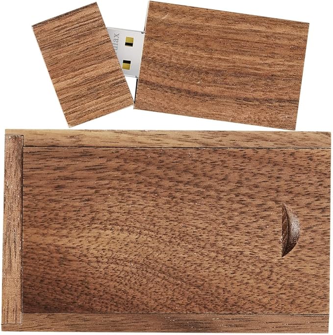 USB Flash Drive, 64GB Wooden USB2.0 High Speed USB Thumb Drives Memory Stick Pen Date Storage Stick Pendrive (Walnut)