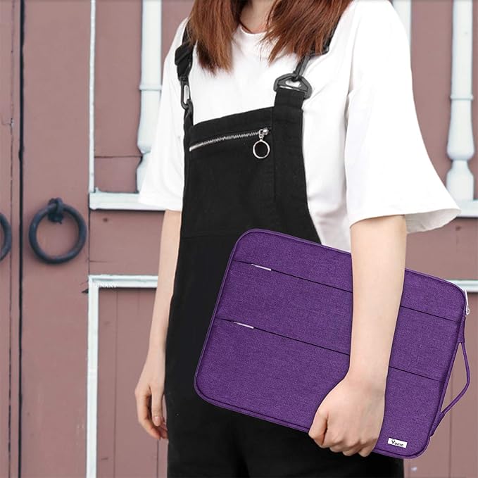 Voova Laptop Sleeve Carrying Case 13 13.6 Inch Compatible with MacBook Air 13 M1/M2/M3/M4, MacBook Pro 13/14, IPad Pro 13, Waterproof Slim Computer Cover Bag, Purple
