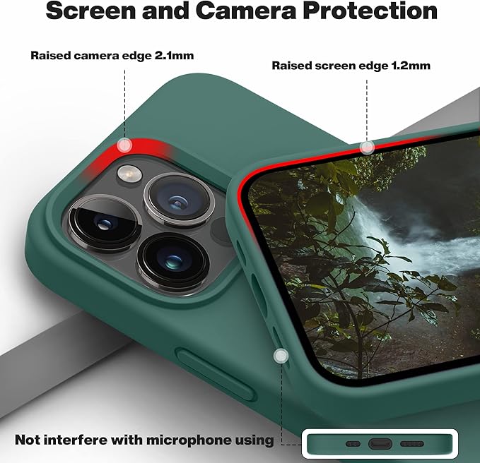 OTOFLY Designed for iPhone 13 Pro Max Case, Silicone Shockproof Slim Thin Phone Case for iPhone 13 ProMax Case 6.7 inch (Midnight Green)