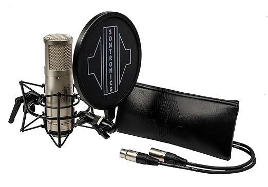 Sontronics STC-2 Pack Professional Large-Diaphragm XLR Studio Cardioid Condenser Microphone. Broadcast, Podcast & Recording. Shock Mount & Pop Shield. Lifetime Mic Warranty -Designed in UK - Silver