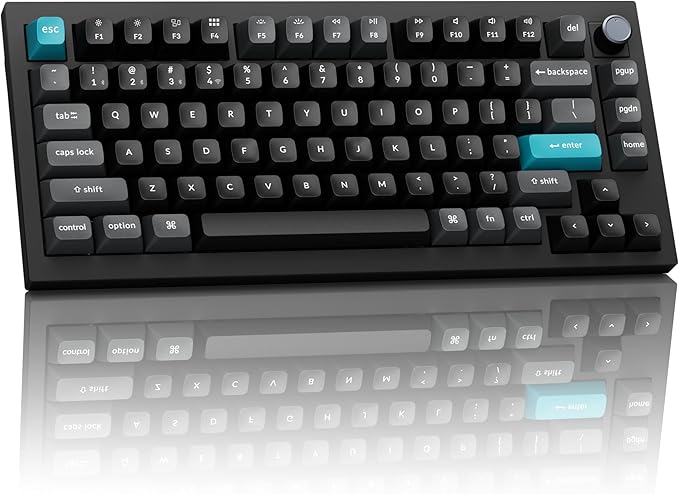 Keychron Q1 Ultra 8K 75% Wireless Mechanical Keyboard, Aluminum Hot-Swappable RGB, Brown Switch, 82 Keys, 600h Battery Life, 2.4GHz/Bluetooth/Wired, ZMK Programmable, Mac Windows Linux – Black