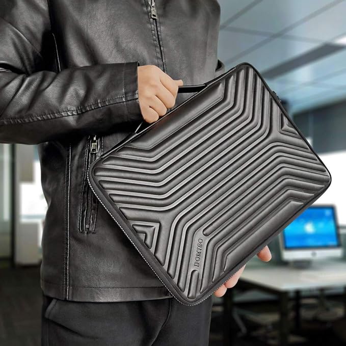 DOMISO 17.3-18 Inch Laptop Sleeve Case,Shockproof Waterproof Soft EVA Protective Bag Compatible for ASUS ROG Zephyrus S17/MSI Stealth/Razer Blade/Acer, Black