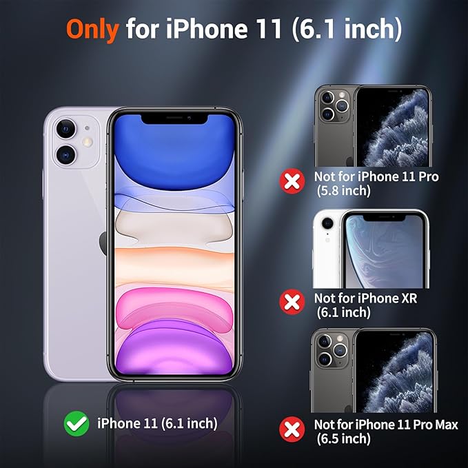 SUPFINE Magnetic for iPhone 11 Phone Case(Compatible with MagSafe)(Military Grade Drop Protection) Slim Translucent Matte Shockproof with Anti-Fingerprint Phone Case,Purple
