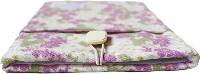 Padded eReader Sleeve Tablet Bag Pouch for Paperwhite, Colorsoft,Signature Edition, Voyage,Scribe/Kobo eReader,Floral Book Protector for Paperbacks and Small Hardcovers(Purple, Medium)