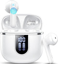 Wireless Earbuds, Bluetooth 5.4 Headphones with 3D Bass Stereo, 40H Ultralight in-Ear Buds, Bluetooth Earbuds with 4 ENC Noise Cancelling Mic, USB-C, IP7 Waterproof Earphones for Android iOS, Milky