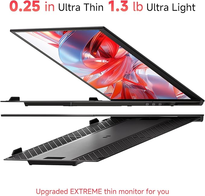 Ultra-Thin Laptop Screen Extender 14" - Dual Portable Monitor Lightweight 1080P IPS Second Extra Screen for Remote Work/Business/Travel/Home Office, Compatible with Windows/Mac/Chrome