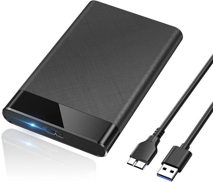 POSUGEAR 2.5'' External Hard Drive Enclosure USB 3.0 to SATA III Tool-Free External Hard Drive Case for 7mm/9.5mm 2.5 inch SSD HDD with UASP, Compatible with WD Toshiba Samsung Hitachi PS4 Xbox PC TV