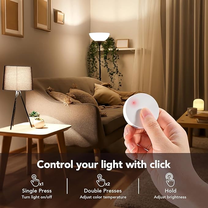 OREiN Smart Edison Light Bulbs with Smart Button, WiFi ST19(58) Vintage Light Bulbs E26 Base, 800lm Dimmable 2700K-6500K Tunable White, Smart Filament Bulb That Work with Alexa, 60W Equivalent, 4Pack