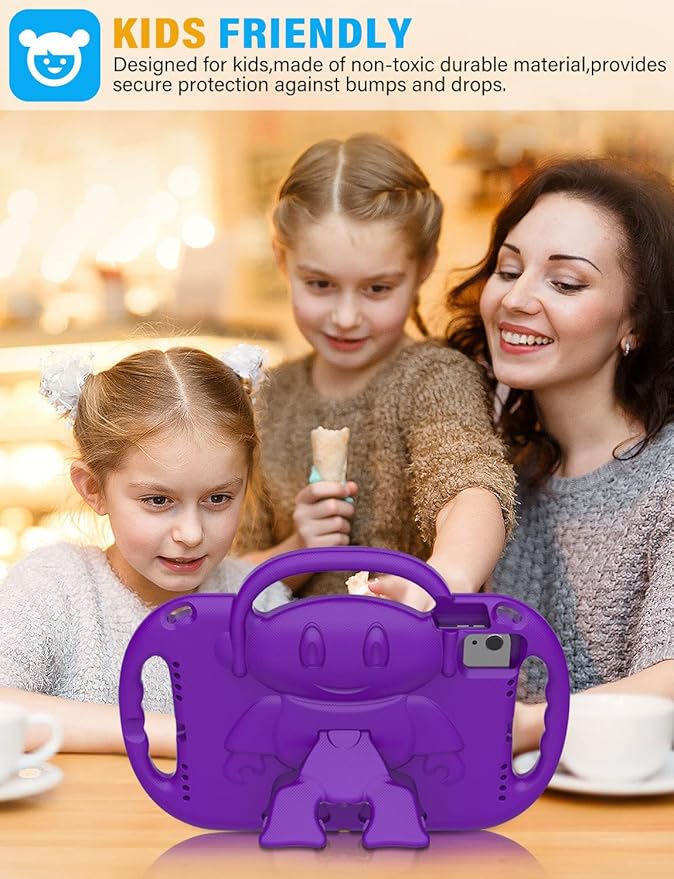 SUPLIK Kids Case for iPad 11th Gen (A16) 11-inch 2025 & 10th Generation 10.9" 2022 & Air 11" 2025/2024 & Air 5th/4th Gen & Pro 11, Durable Shockproof Cover with Shoulder Strap Handle Stand, Purple