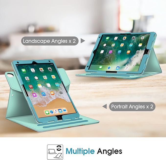 Fintie Case for iPad Air (3rd Gen) 10.5" 2019 / iPad Pro 10.5" 2017 - [Corner Protection] 360 Degree Rotating Smart Protective Stand Cover w/Pencil Holder, Auto Sleep/Wake, Emerald Marble