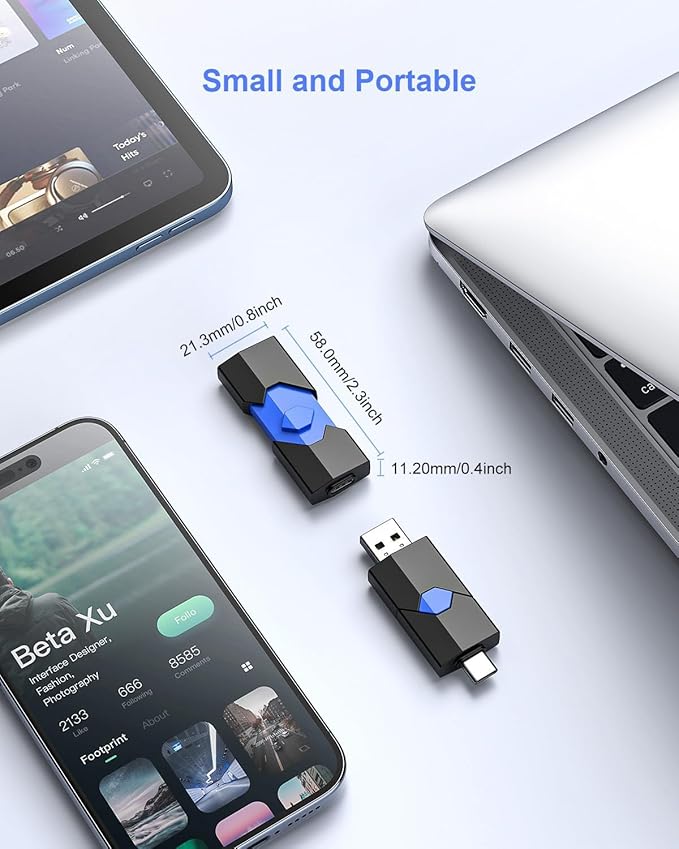 JUANWE 16GB USB Flash Drive 2.0 Type C + USB A Thumb Drive Retractable Dual Flash Drive Type C Memory Stick 2 in 1 Jump Drive for iPhone 15, iPad, Android Phones, Tablet, Laptop, Computers