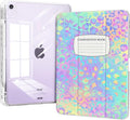 Trifold Case for iPad air 11 inch (M4 2026, M3 2025, M2 2024), iPad air 5th/4th Generation Case 10.9" 2022/2020, Shockproof Clear Back Cover with Pencil Holder, Leopard Composition Book