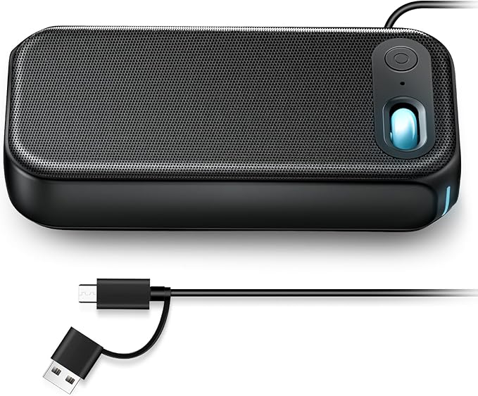 USB-A/USB-C Computer Speakers for PC Desktop, Wired Portable Mini Sound-bar for Monitor with Stereo Sound & Enhanced Bass, Laptop Speakers for Desktop, PC, Smartphones,Tablets with RGB Lights