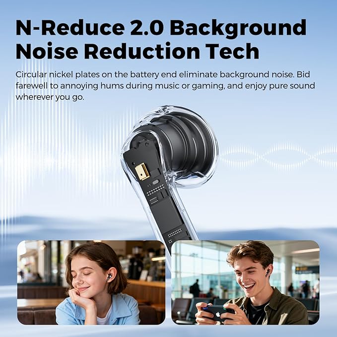 SoundPEATS Air6 HS Wireless Earbuds, Bluetooth 6.0, LDAC Hi-Res Audio for HiFi Sound, 13mm Dynamic Driver, Total 45H, Quick Charging, IPX5 Resistant, Comfortable Fit, ENC Noise Canceling, Support App