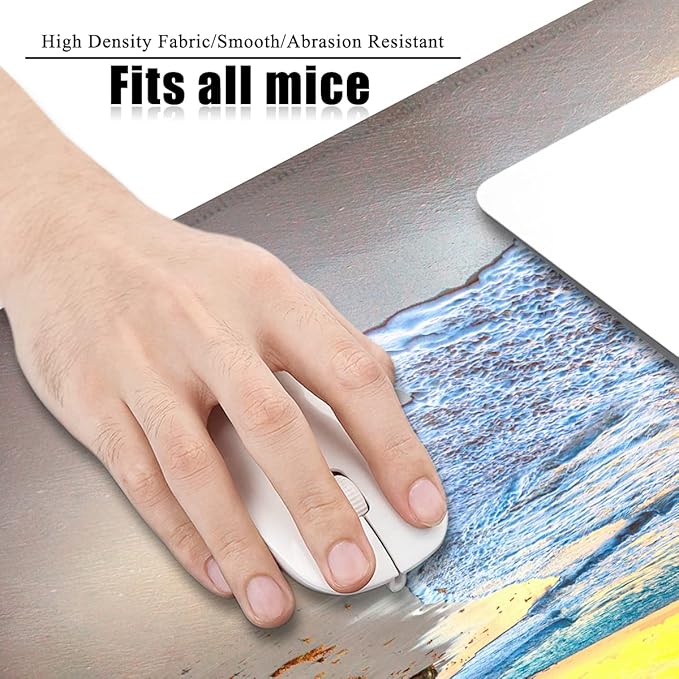 XXL Gaming Mouse Pad - Extended Size, Beach Ocean Design, Suitable for Work & Gaming