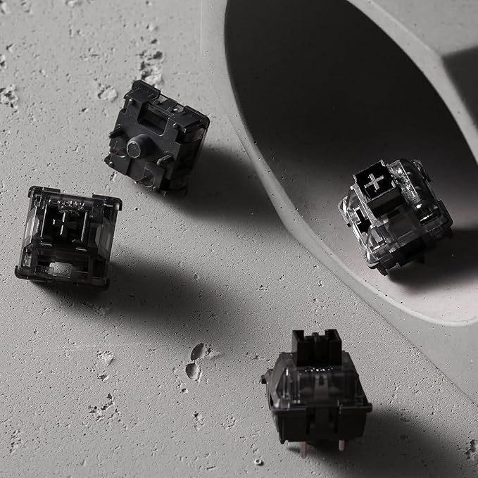 Akko V3 Creamy Black Pro Keyboard Switch with Dustproof Stem for Mechanical Gaming Keyboard, 5-Pin Linear Switches (45pcs)