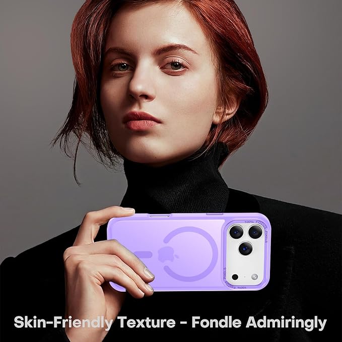 Newfuture Magnetic for iPhone 17 Pro Max Case [Compatible with Magsafe] [Military Grade Drop Protection] Translucent Matte Anti-Scratch Shockproof Protective Phone Cover 6.9 Inch, Lilac Purple