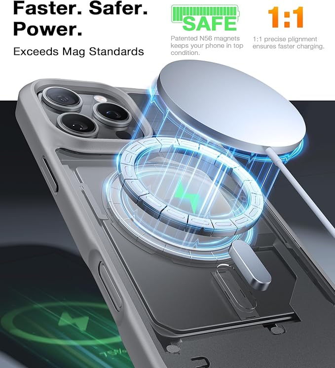 TORRAS Magnetic Shockproof for iPhone 16 Pro Max Case, [4X Military-Grade Protection] [Compatible with MagSafe] Translucent Case for iPhone 16 Pro Max Anti-Scratch Guardian 6.9"
