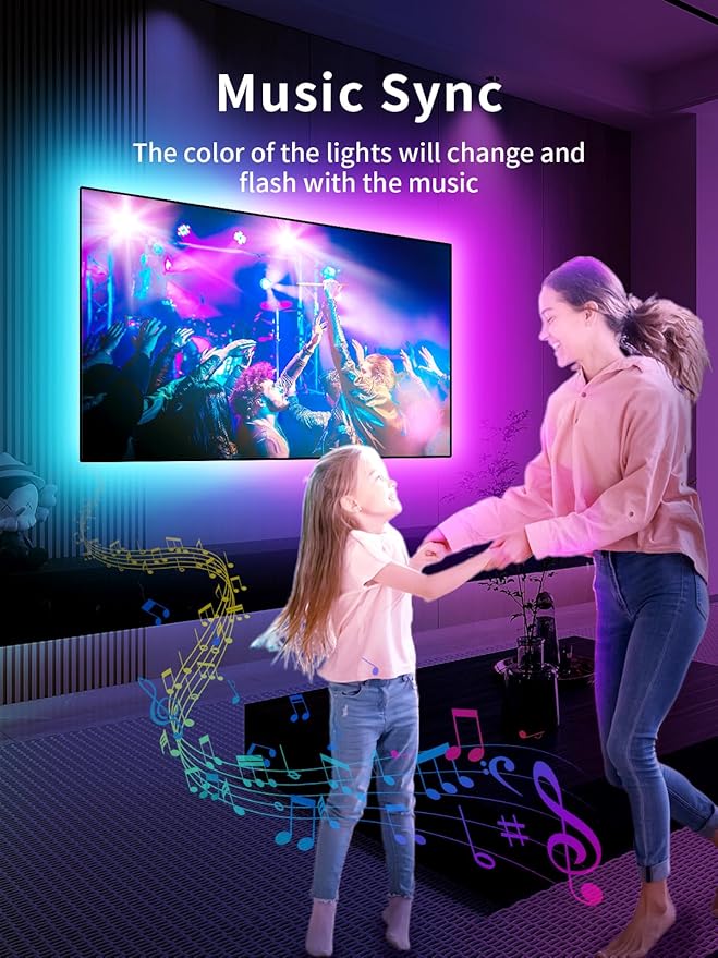 KANTUTOE LED Lights for TV, 19.68ft LED Backlights for 65-80in TV, RGB TV Backlight with Music Sync Bluetooth APP and Remote Control TV Lights Strip USB Powered LED Lights for Bedroom, Gaming