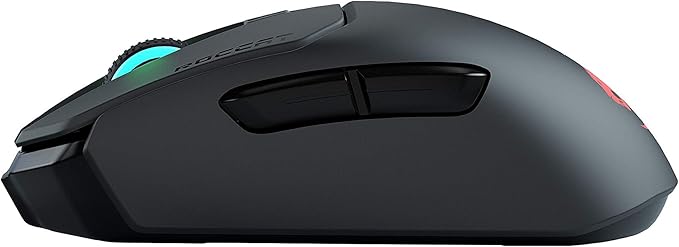 ROCCAT Kain 200 Wireless PC Gaming Mouse, AIMO RGB Backlit Lighting, Owl-Eye Optical Sensor, Ergonomic Mouse Feel, 5 Side Buttons, Adjustable Up to 16,000 DPI, Up to 50 Hour Battery Life, Black
