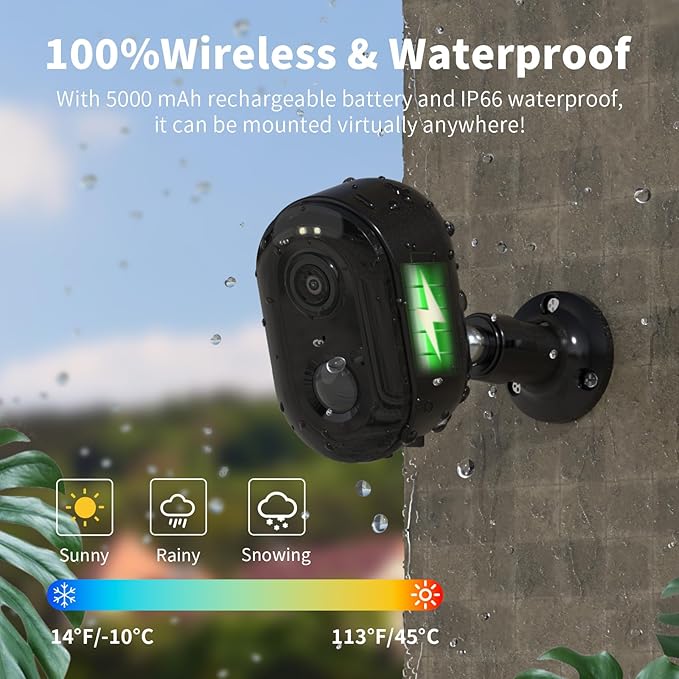 Armorcope Security Cameras Wireless Outdoor, Battery Powered 2k Color Night Vision, AI Motion Detection,IP66 Weatherproof, 2-Way Talk, SD/Cloud Storage,Cameras for Home Security-4 Pack