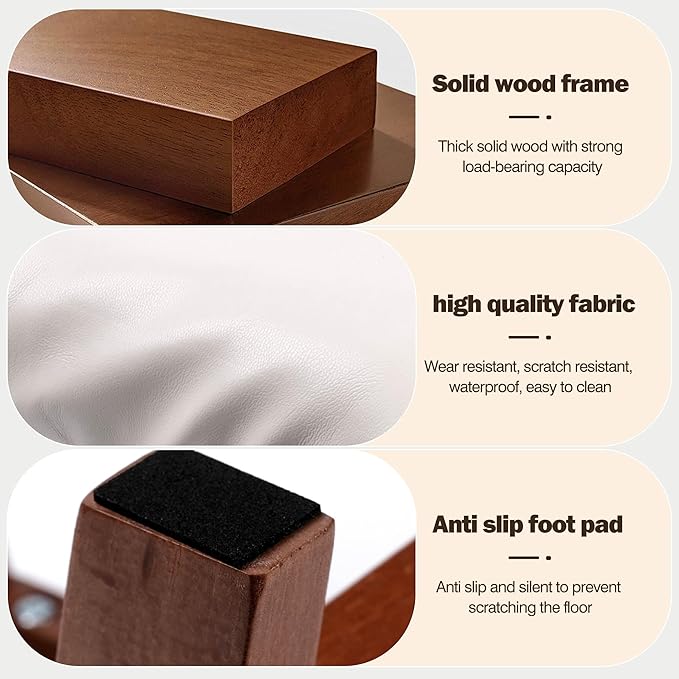 Sosola Foot Stool with Leather Cover,Foot Rest Made of Wooden for Couch,Bench,Sofa,Under Office Desk
