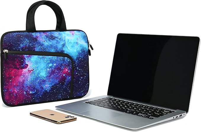 14 15 15.4 15.6 inch Laptop Handle Bag Computer Protect Case Pouch Holder Notebook Sleeve Neoprene Cover Soft Carrying Case with Extra Pockets for Dell Lenovo Toshiba HP Chromebook ASUS Acer(Galaxy)