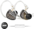 KZ ZA12 in Ear Monitor, 2DD+4BA Hybrid Wired Earbuds, KZ in Ear Monitor with 4-Level Tuning Switch Gaming Earbuds,Silver-Plated IEM Cable for Audiophile (with Microphone, Matte Black Tunable Version)